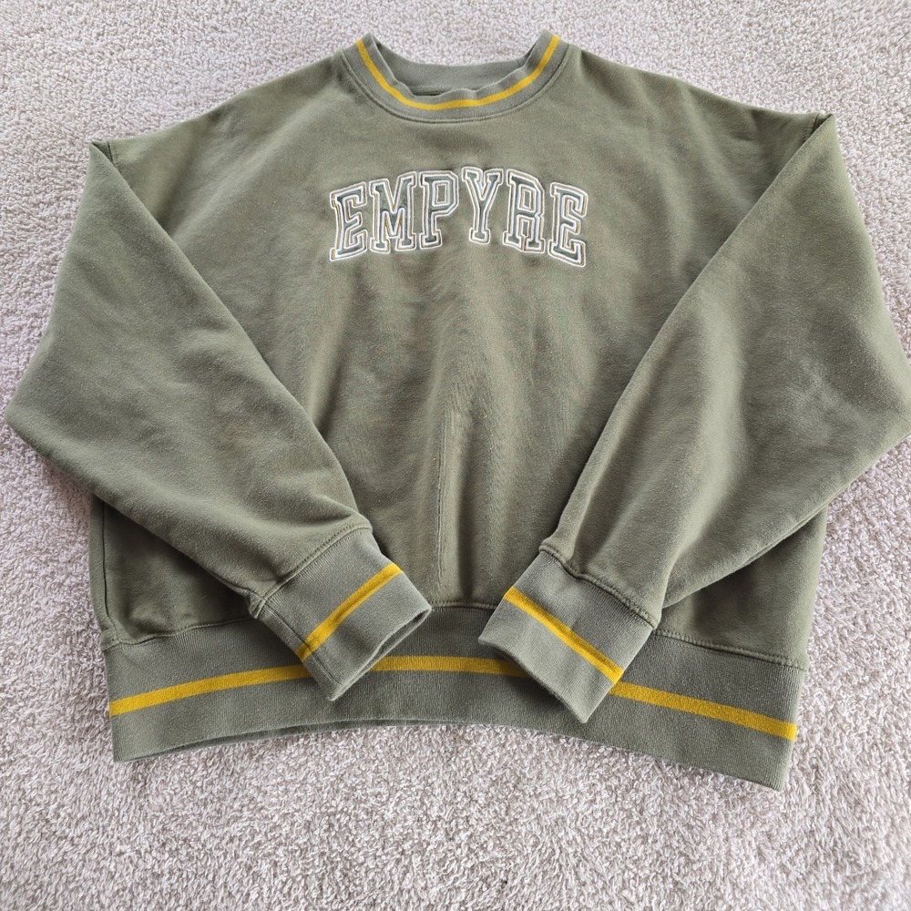 Empyre Dawsen Green Crewneck Sweatshirt Ribbed Collar/hem/cuffs Skater Size S
